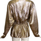 1970s Gold Lame Blouse, Size-6