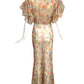 1930s Floral Silk Georgette Afternoon Gown & Jacket, Size-6
