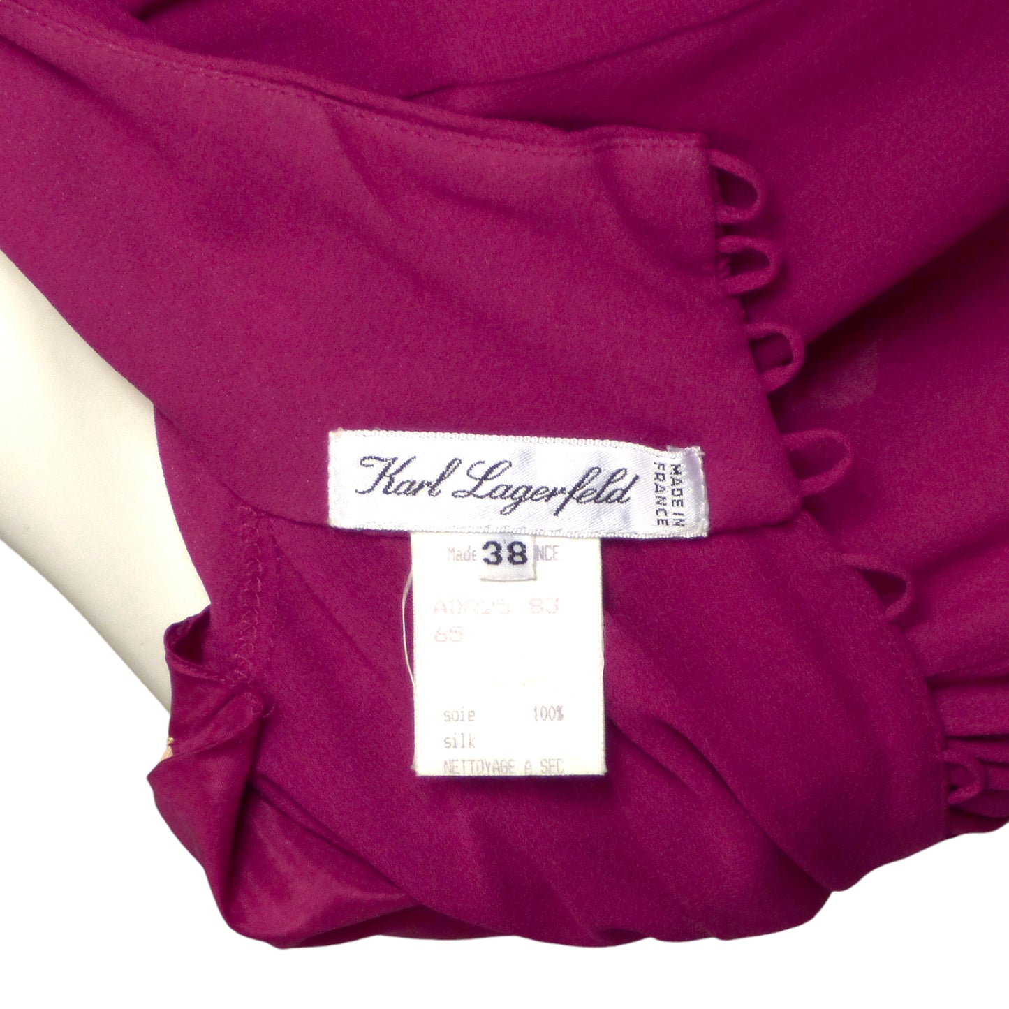 KARL LAGERFELD- 1990s Raspberry Crepe Dress, Size 6