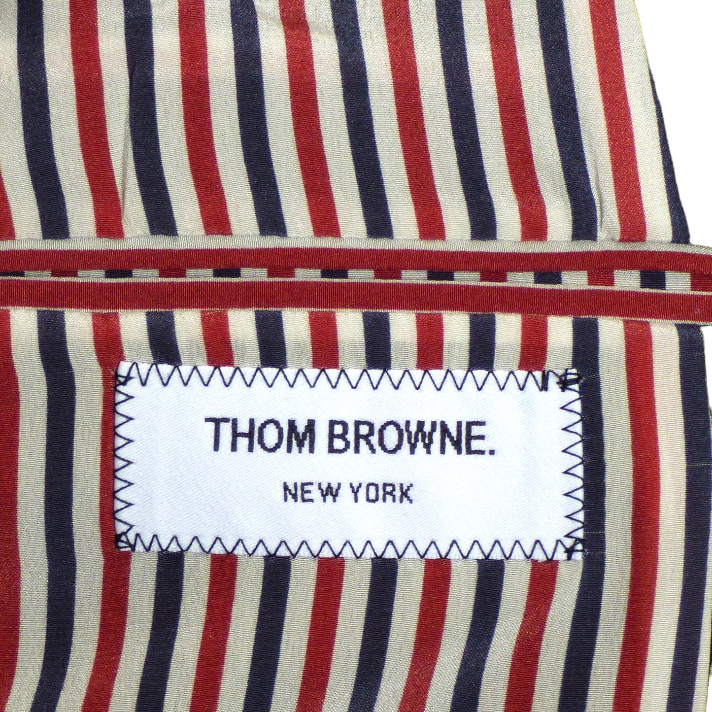 THOM BROWNE-Navy Wool Single Breast Blazer, Size 6