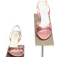 BADGLEY MISCHKA- Pink Satin & Beaded Sandals, Size 35 1/2