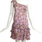 Pink Floral Chiffon Print Dress, Size 4