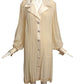 TRAVILLA- 1980s Ivory Chiffon Pleat Dress, Size 8