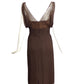 TRAVILLA- 1960s Brown Chiffon Dress, Size 4