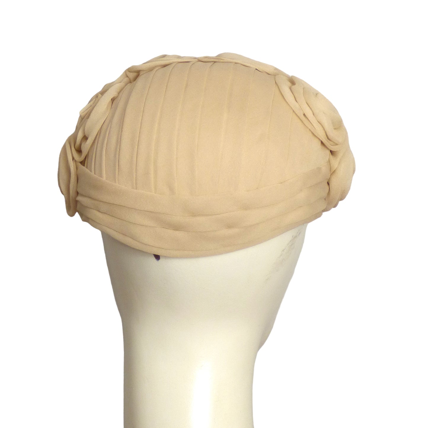 1950s Ivory Chiffon Rosette Hat