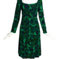 1960s Wool Floral Print Dress, Size 6