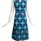 1960s Multi Color Cotton Print Dress, Size-8