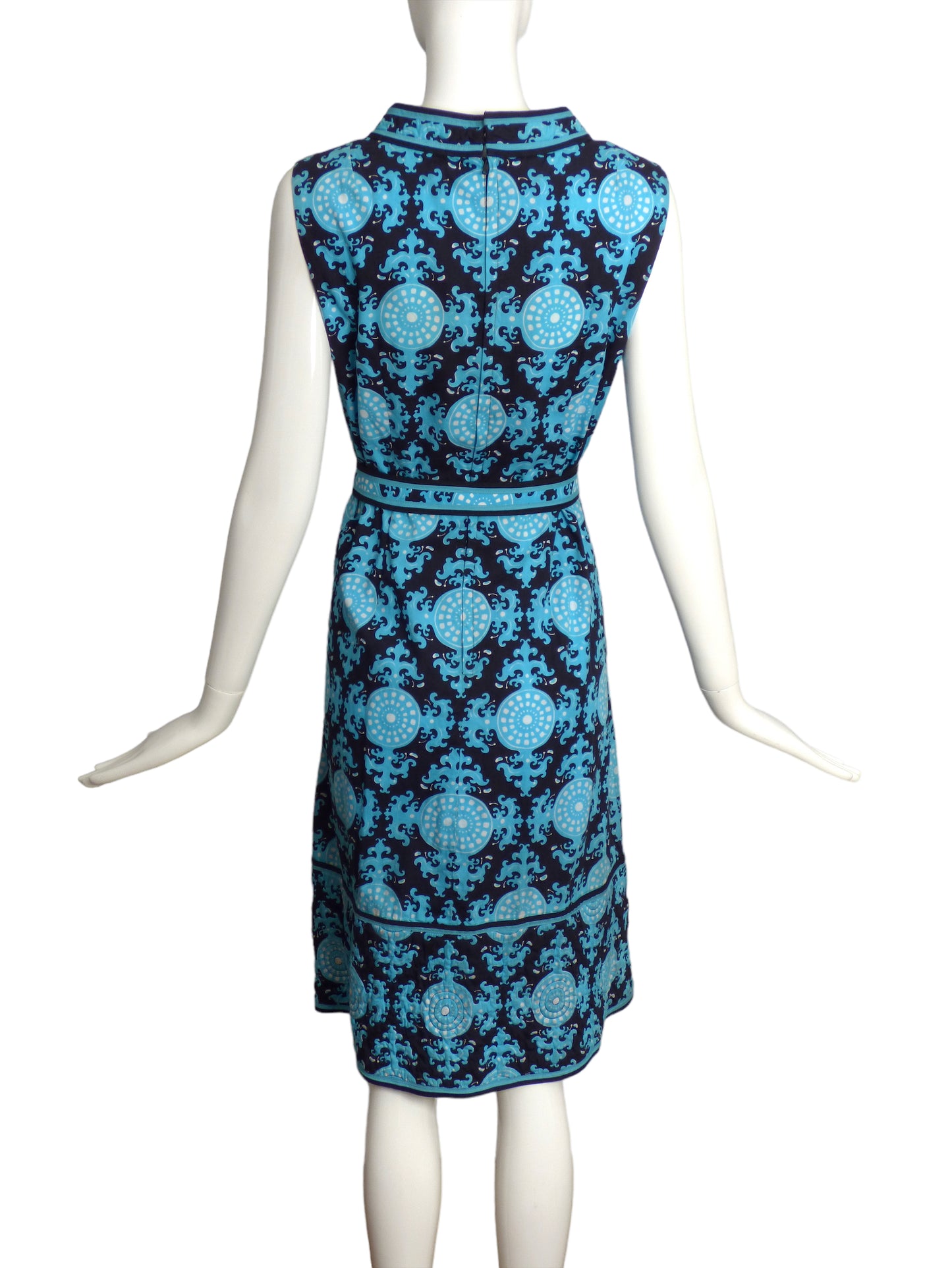 1960s Multi Color Cotton Print Dress, Size-8