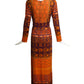 1970s Multi Color Knit Maxi Dress, Size-8
