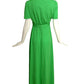 1970s 2pc Green Knit Maxi Dress & Jacket, Size-6