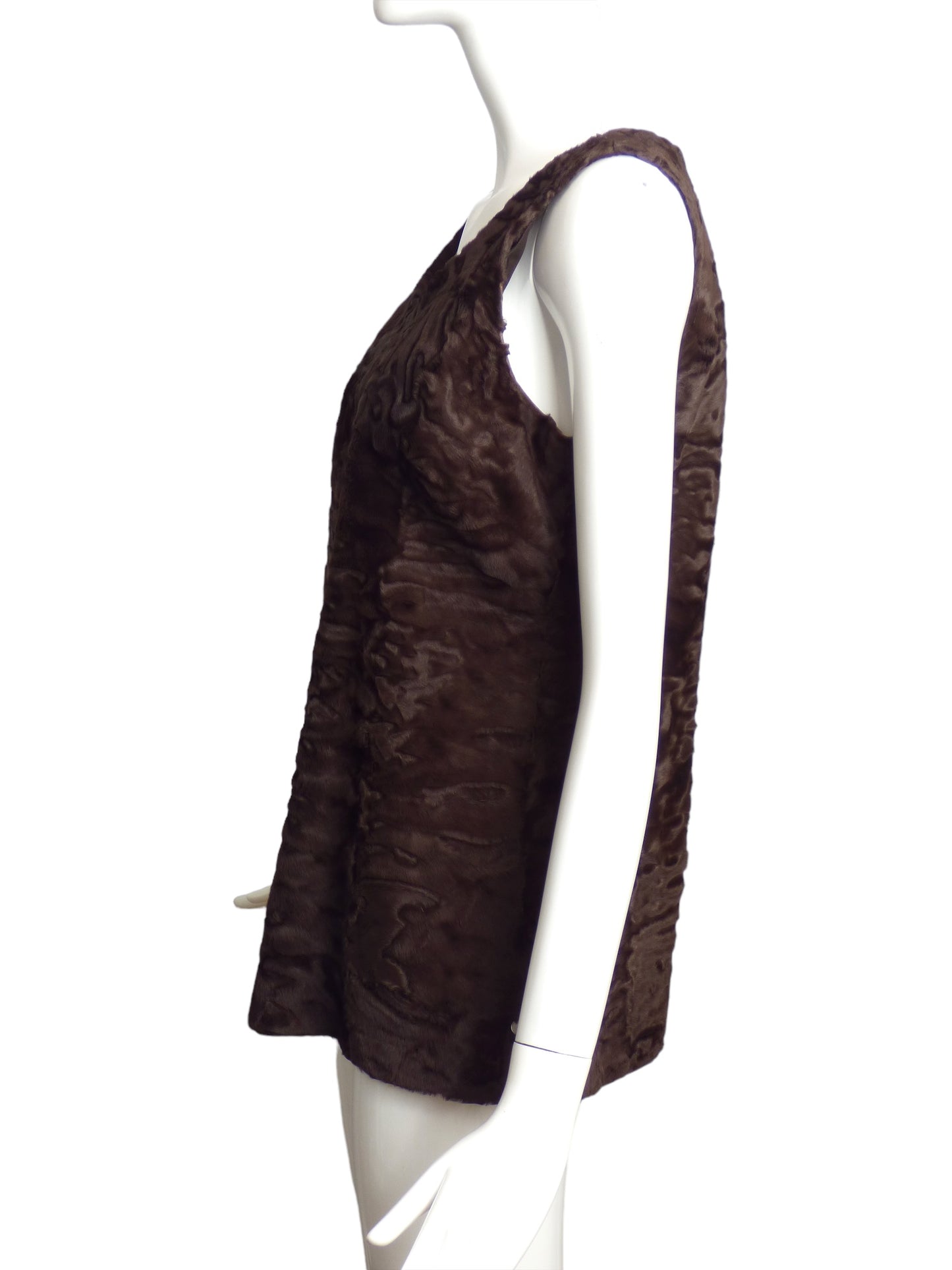 MICHAEL KORS- 1980s Brown Broadtail Tunic, Size 6
