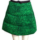 MONCLER- NWT 2022 Green Printed Puffer Skirt, Size 4
