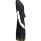 1980s Black Crepe Drop-Waist Dress, Size-Small