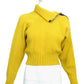 BETSEY JOHNSON-1980s Yellow Wool Zip Sweater, Size-4