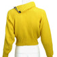 BETSEY JOHNSON-1980s Yellow Wool Zip Sweater, Size-4