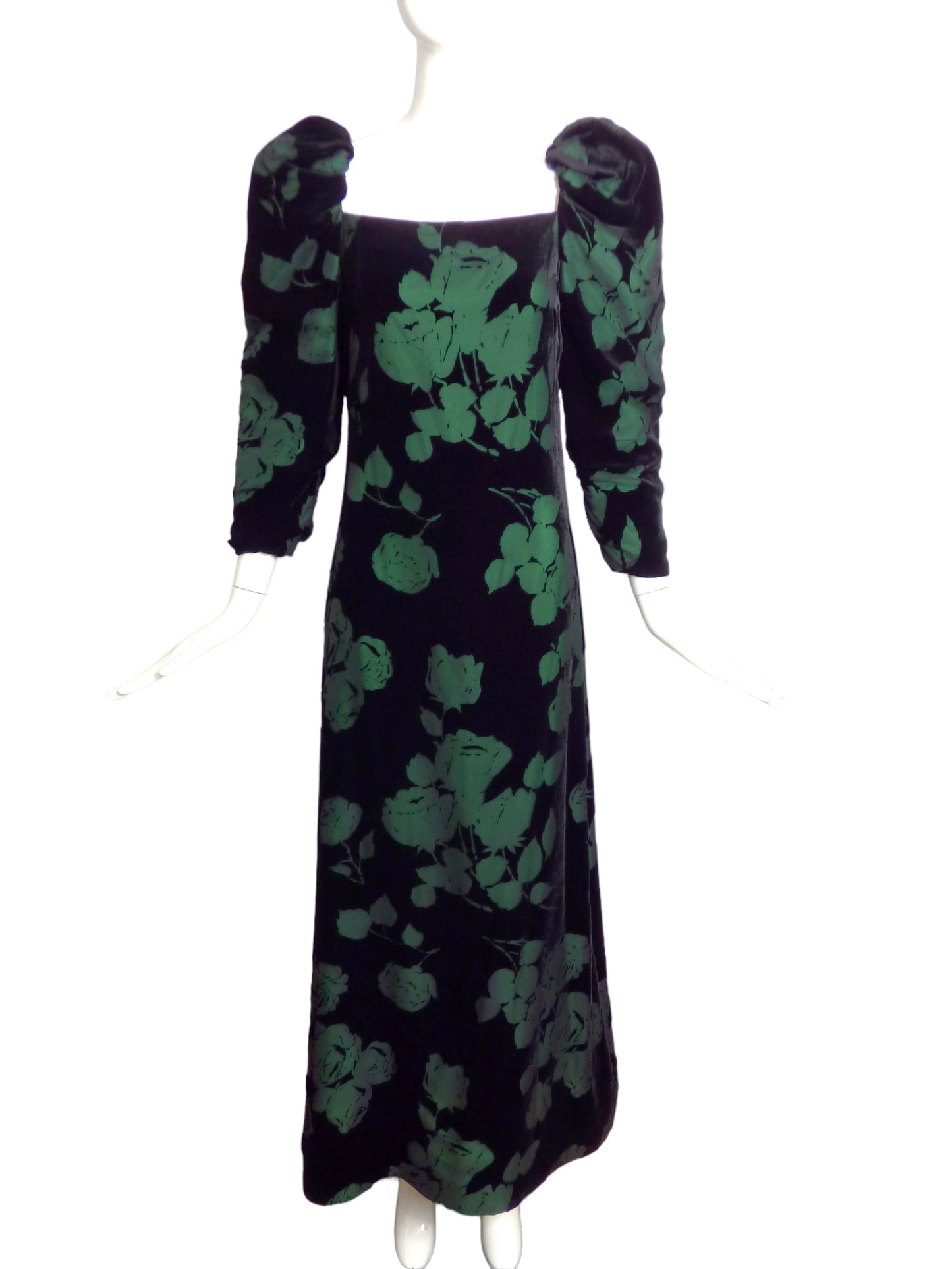 SCAASI- 1980s Voided Velvet Evening Dress, Size 6
