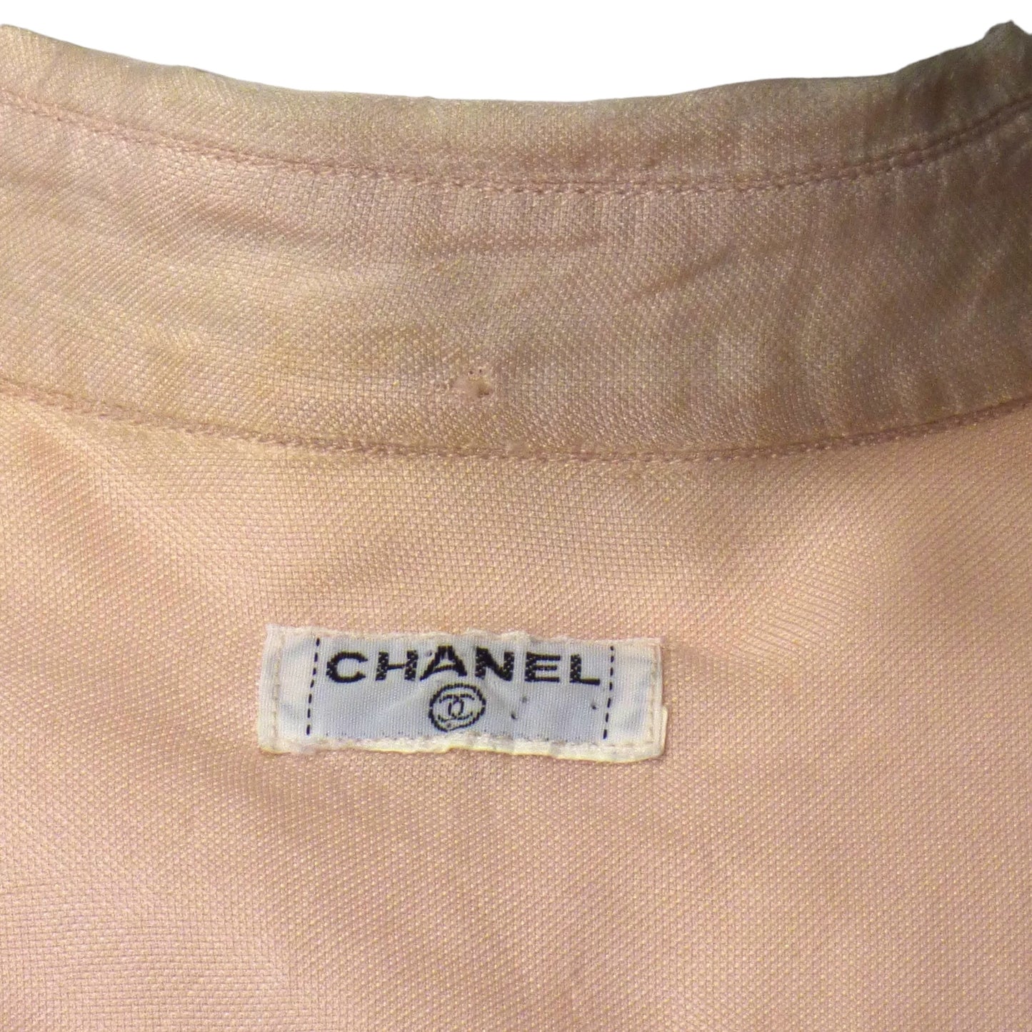 CHANEL-1980s Silk Oxford Blouse, Size-8