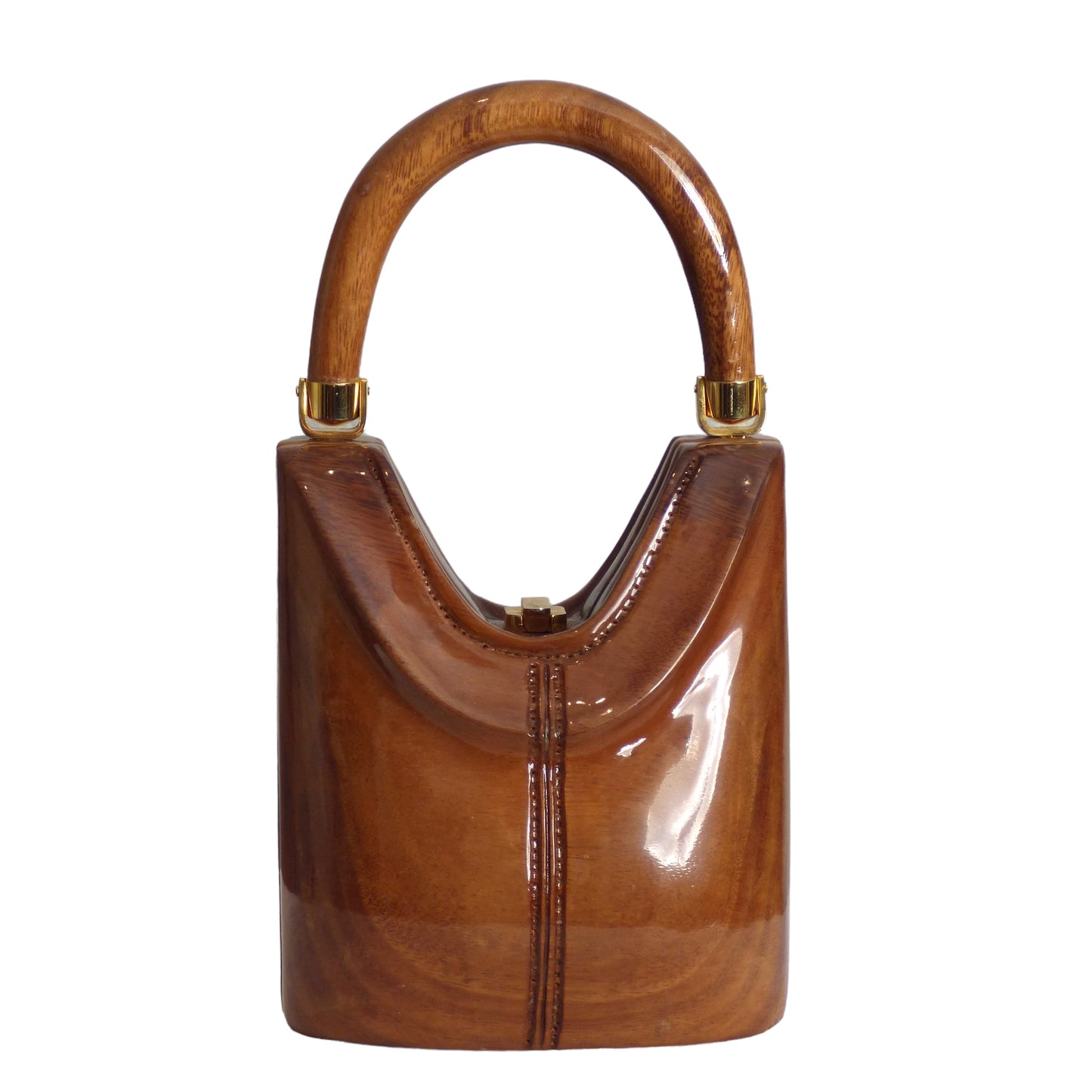 TIMMY WOODS- Brown Carved Wool Purse
