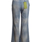 GUCCI- 2020 NWT Faded Wide Leg Jeans, Size 8