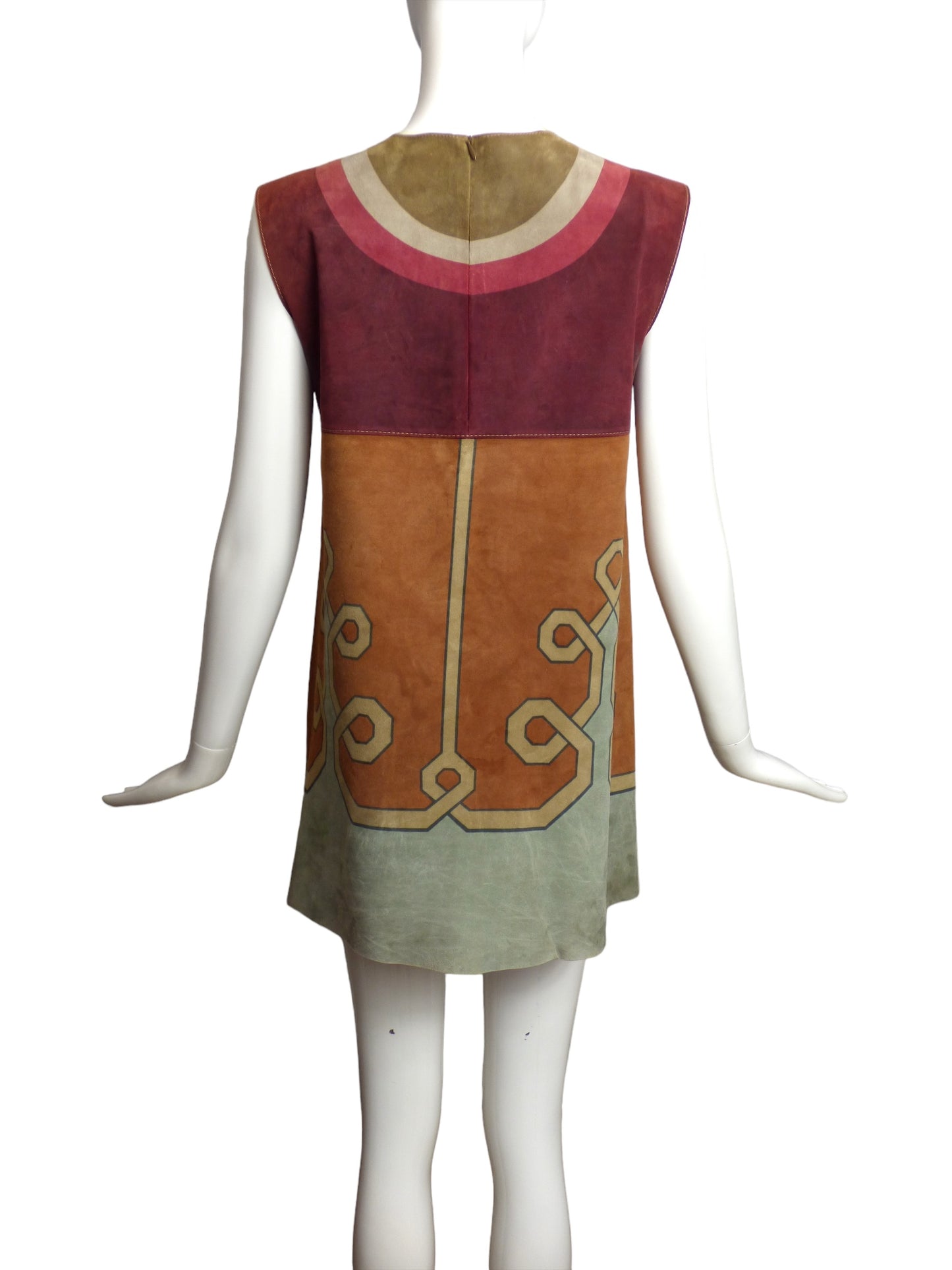 PRADA- AS IS Suede Print Tunic Dress, Size 6