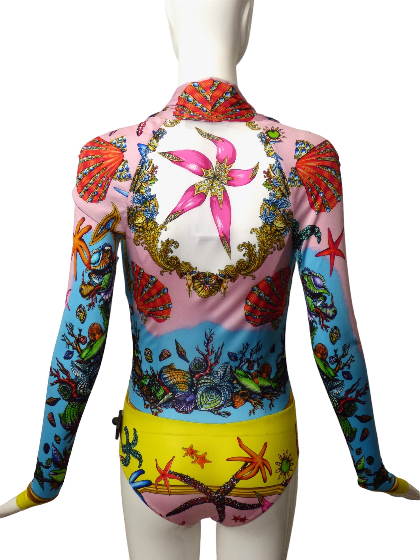 VERSACE- NWT Seashell Print Bodysuit, Size 4