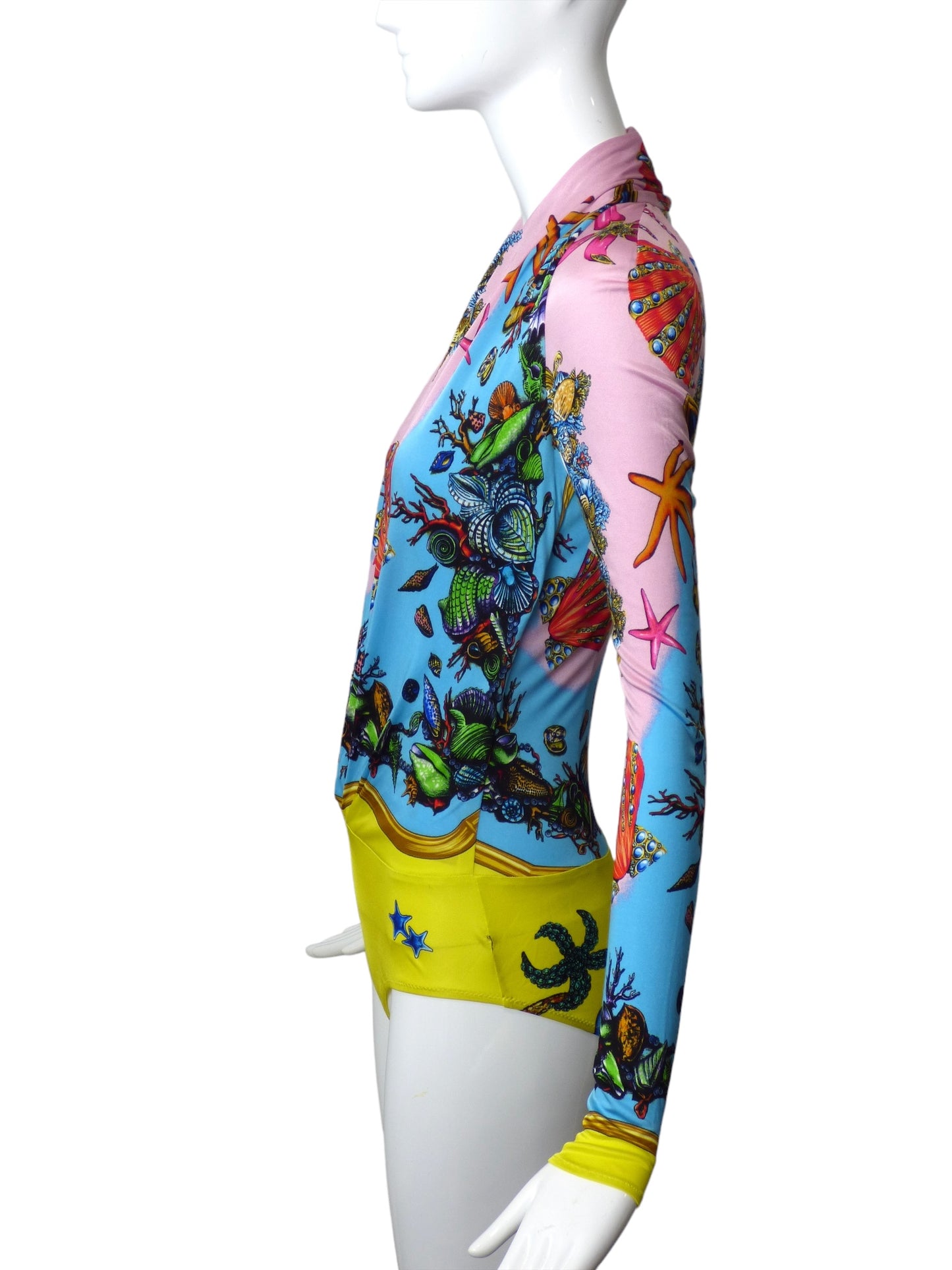 VERSACE- NWT Seashell Print Bodysuit, Size 4