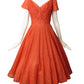 1950s Orange Lace Cocktail Dress, Size 4