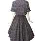 1950s 2 pc Black & White Cotton Print Dress, Size 6