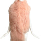 Pink Mongolian Curly Lamb Fur Stole