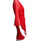 HALSTON- AS IS 1970s Red Chiffon Wrap Dress, Size-6