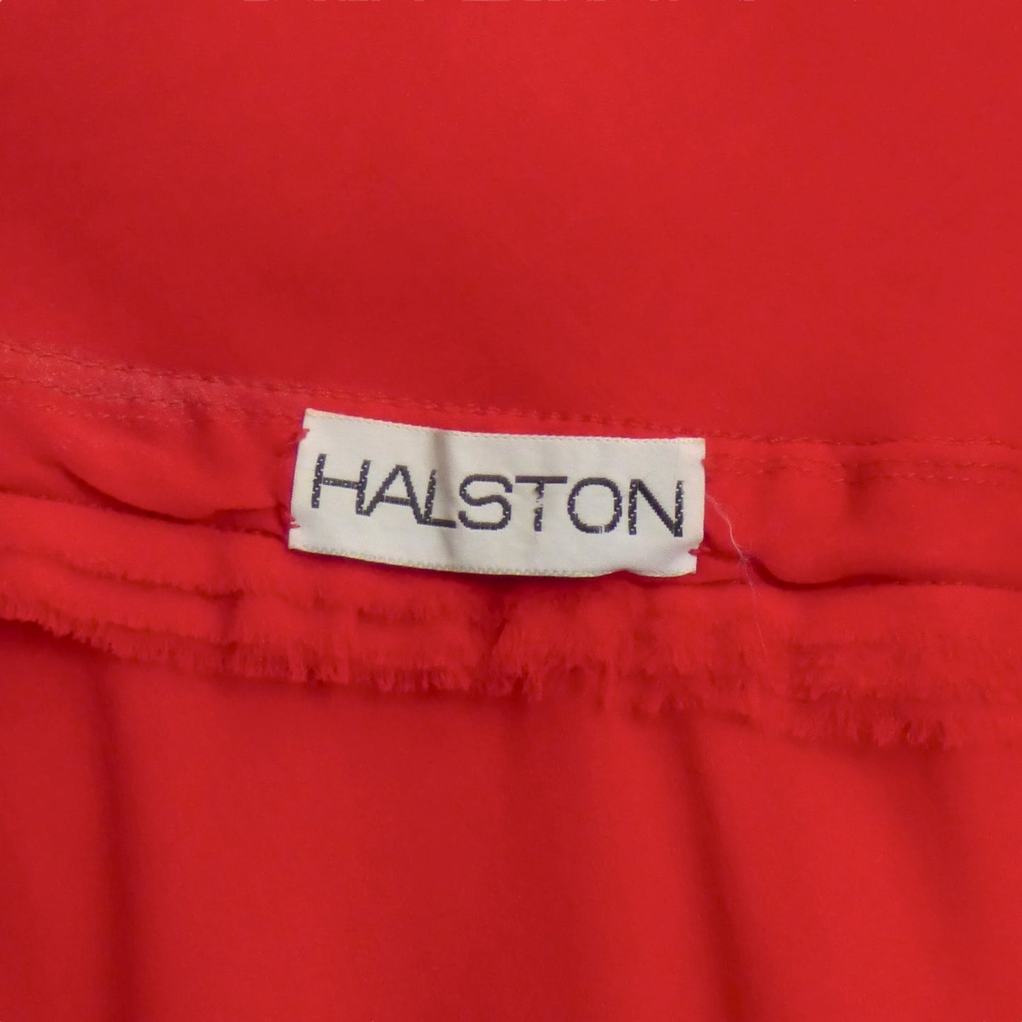 HALSTON- AS IS 1970s Red Chiffon Wrap Dress, Size-6