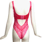 VERSACE- NWT 2023 Pink Satin & Lace Bodysuit, Multiple Sizes