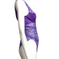 VERSACE- NWT 2023 Purple Satin & Lace Bodysuit, Size 2C