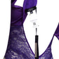 VERSACE- NWT 2023 Purple Satin & Lace Bodysuit, Size 2C