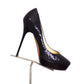 JIMMY CHOO- Black Sequin Platform Pumps, Size 37