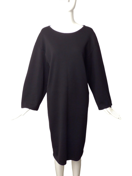 ALAIA- 1980s Black Wool Knit Sac Dress, Size 10