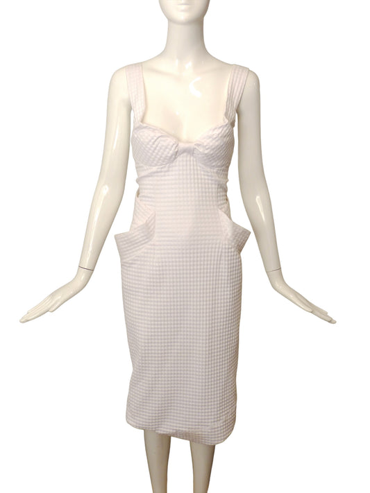 VIVIENNE WESTWOOD- NWT White Cotton Brocade Dress, Size 8