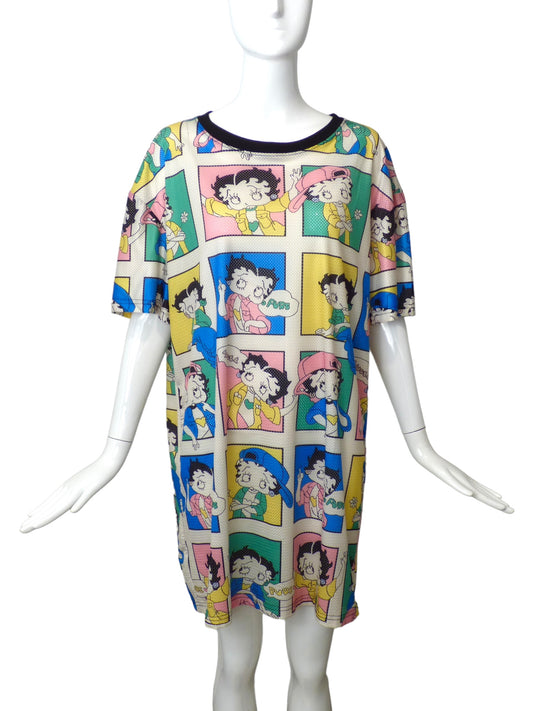 NWT Oversized Betty Boop Print Mesh Dress, One Size