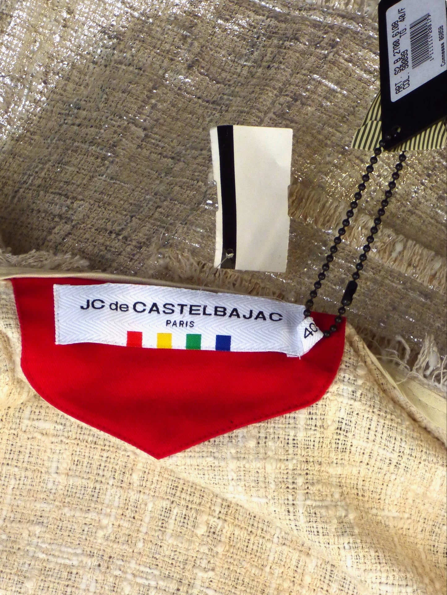JC de CASTELBAJAC- NWT 2012 Metallic Cotton Jacket, Size 6