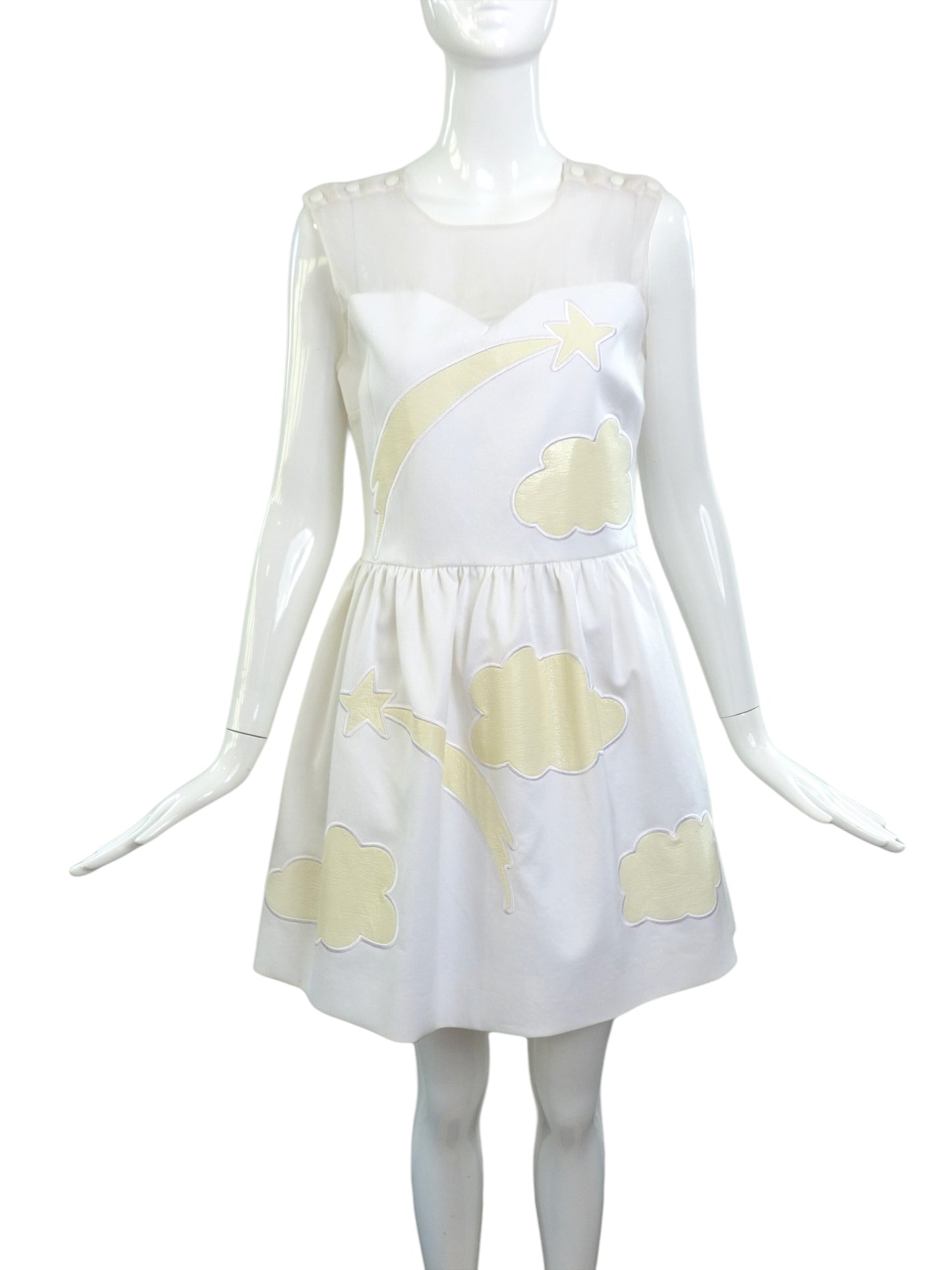 JC de CASTELBAJAC- NWT 2012 Ivory Applique Dress, Size 4