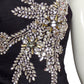 CHANTAL TEMAM- NWT Black Jeweled Chiffon Gown, Size 8