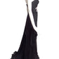 CHANTAL TEMAM- NWT Black Jeweled Chiffon Gown, Size 8