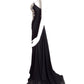 CHANTAL TEMAM- NWT Black Jeweled Chiffon Gown, Size 8