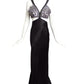 CHANTAL TEMAM- NWT Jeweled Leather & Charmeuse Gown, Size 10