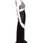 CHANTAL TEMAM- NWT Jeweled Leather & Charmeuse Gown, Size 10