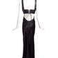 CHANTAL TEMAM- NWT Jeweled Leather & Charmeuse Gown, Size 10