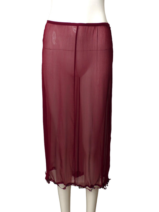 PRADA-NWT Chain Hem Chiffon Skirt, Size 6