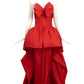 CHANEL-1987 Red Taffeta Evening Gown, Size-8