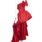 CHANEL-1987 Red Taffeta Evening Gown, Size-8