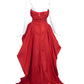 CHANEL-1987 Red Taffeta Evening Gown, Size-8